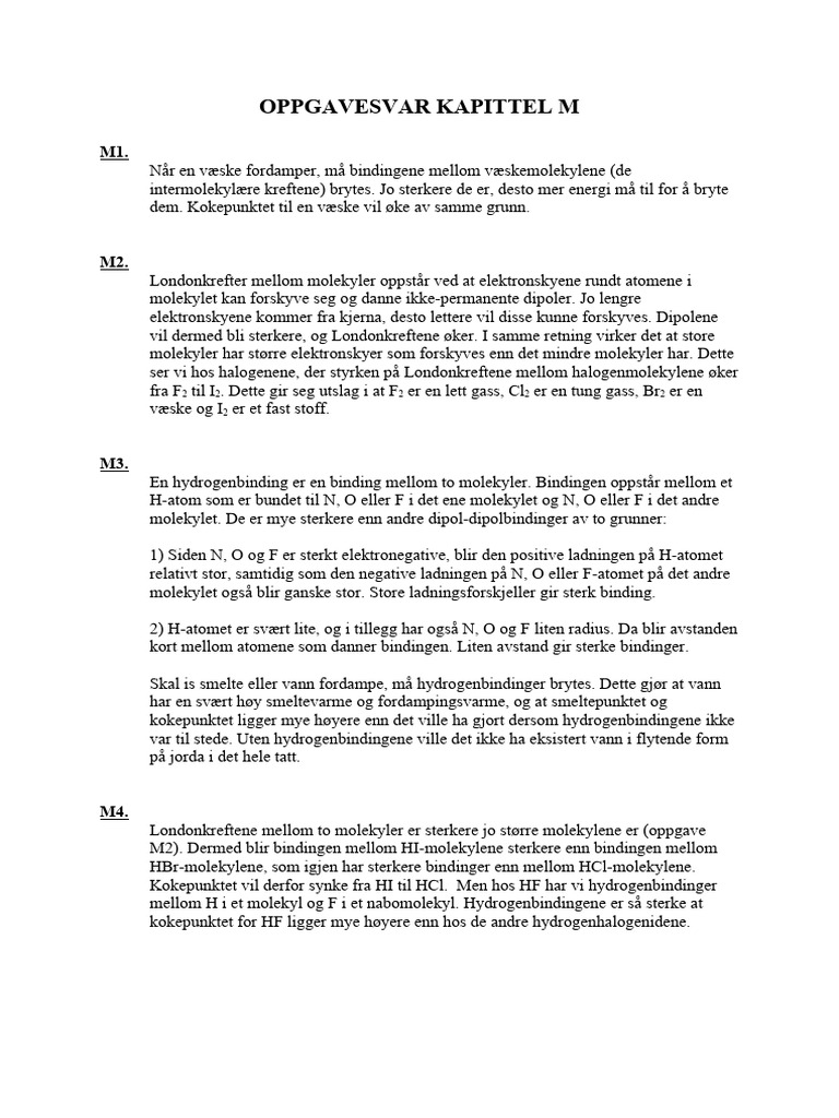 Oppgavesvar Kap M | PDF