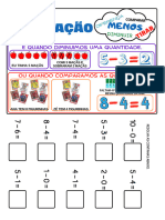 Folha de Atividades para Ensino Fundamental Bi-Color Subtração Matemática