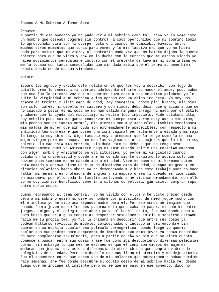 Enseñe A Mi Sobrino A Tener Sexo | PDF | Amor | Vagina