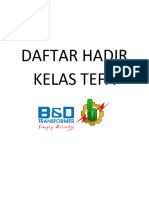 Cover DAFTAR HADIR KELAS TEFA