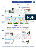 Worksheet Science Grade 3 Animals and Their Needs 0