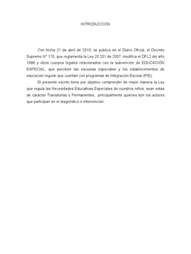 Decreto 170 | PDF | Educación especial | Discapacidad intelectual