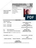 Admit Card Skmu Sem III