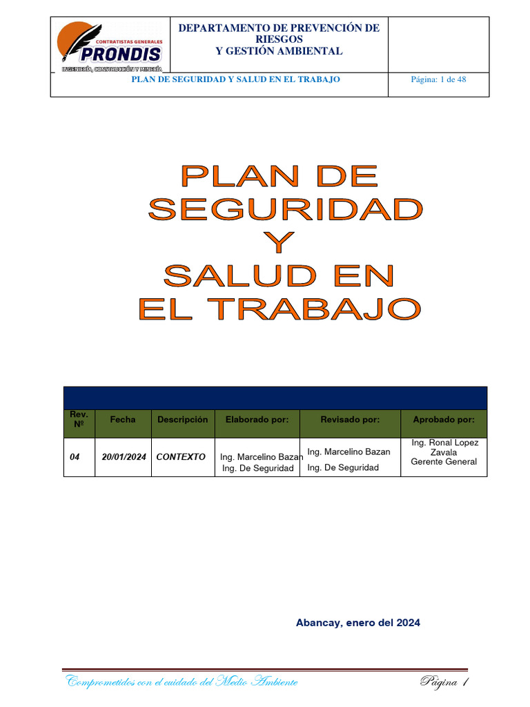Plan de Seguridad 2024 Prondis | PDF | Seguridad y salud ocupacional ...
