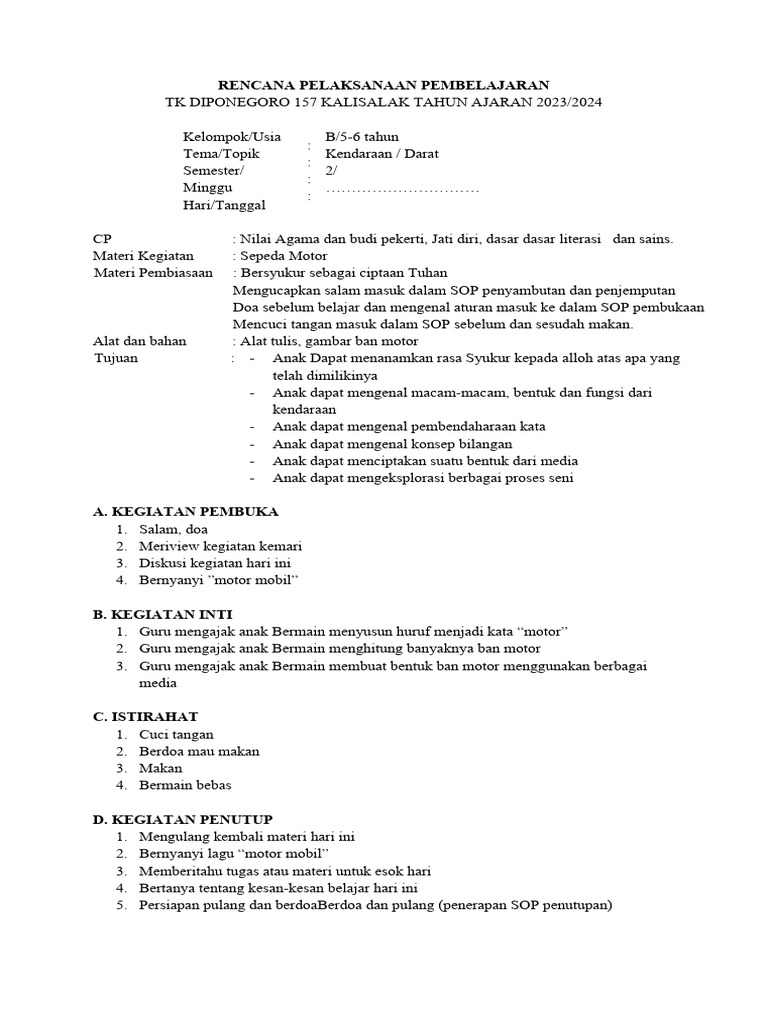 MODUL AJAR KENDARAAN (DARAT) | PDF