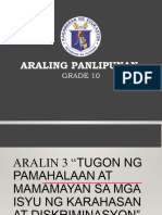 Aralin 3 Tugon NG Pamahalaan at Mamamayan NG Pilipinas Sa Mga Isyu NG Karahasan at Diskriminasyon