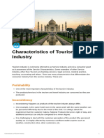 Characteristics of Tourism Industry