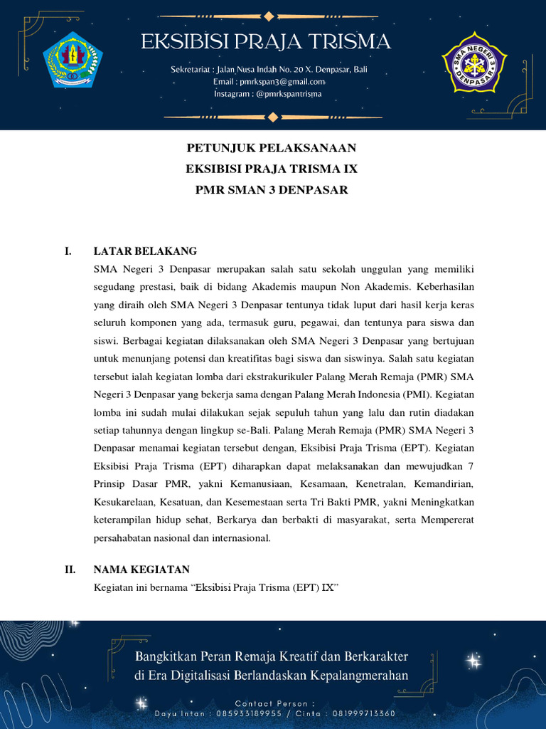 Eksibisi Praja Trisma IX PMR SMAN 3 | PDF