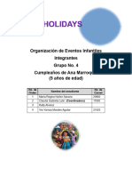 Trabajo Organización de Eventos Infantiles Grupo No. 4