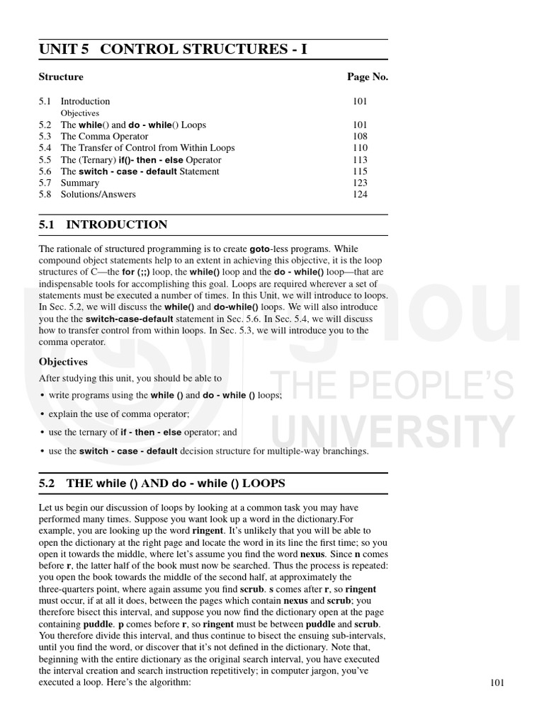 Unit 5 Pdf Control Flow Boolean Data Type