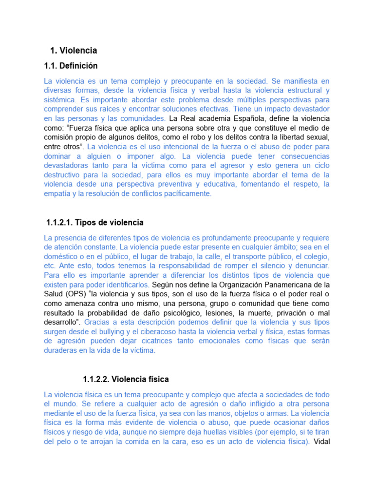 Tipos De Violencia Pdf Violencia Ciencias Del Comportamiento
