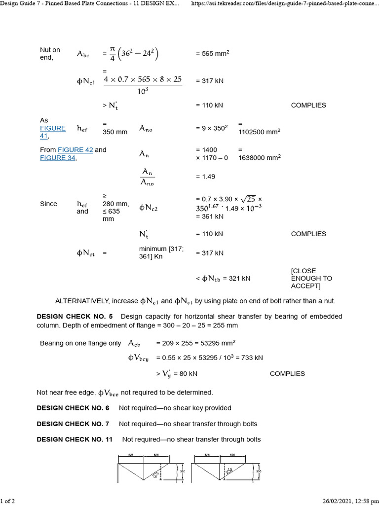 Pinned Base Plate Connection Design Guide | PDF | Machining | Machines
