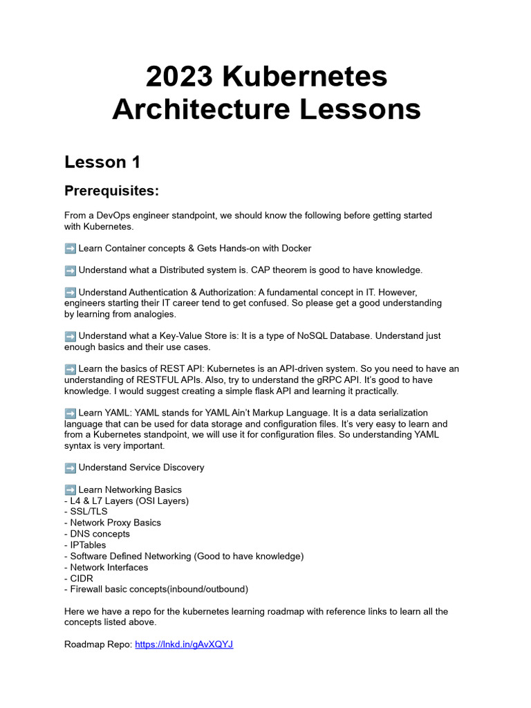 Kubernetes Architecture Essentials Guide | PDF | Load Balancing ...