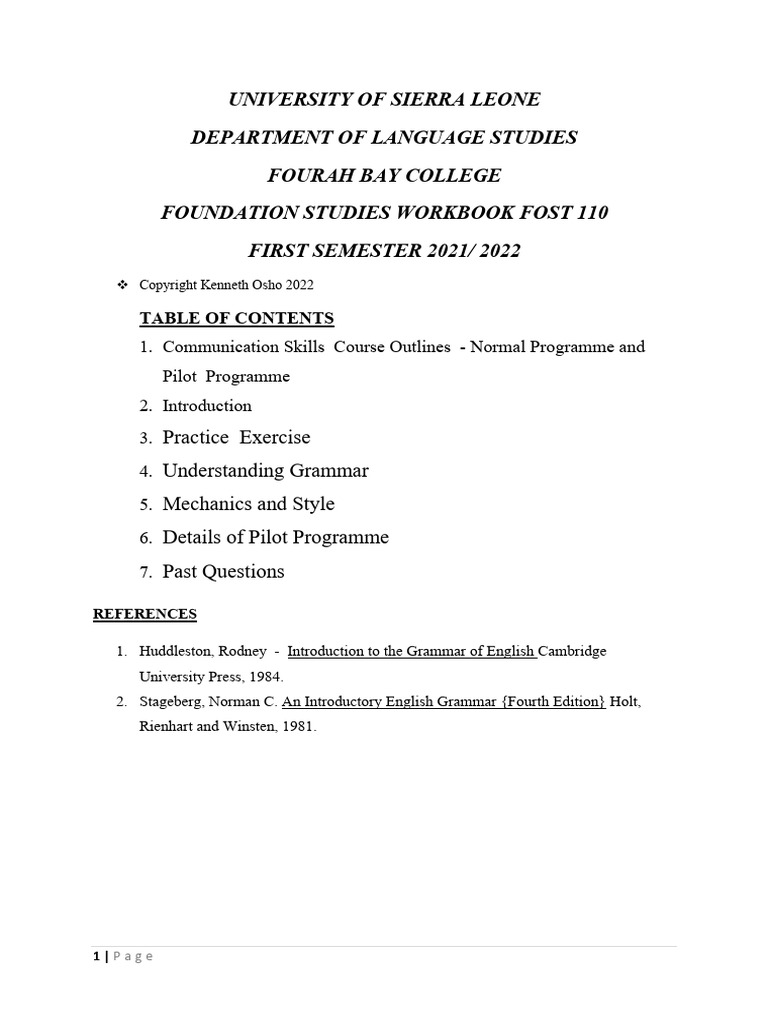 Foundation Studies First Semster Workbook 2021 To 2022 | PDF | Clause ...