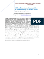 Benefits of Digital Transformation and Implementation Proposition in The Defense Industry A Literature Review