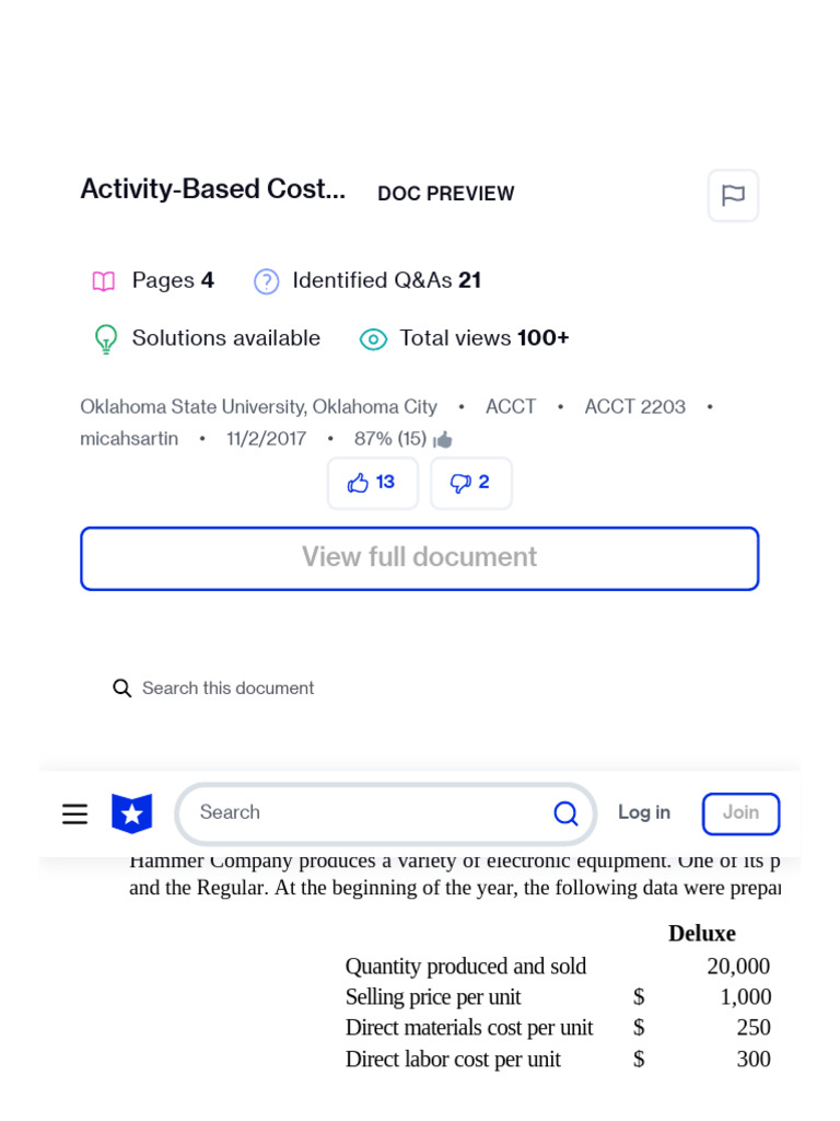 Activity based costing pdf business economics economies