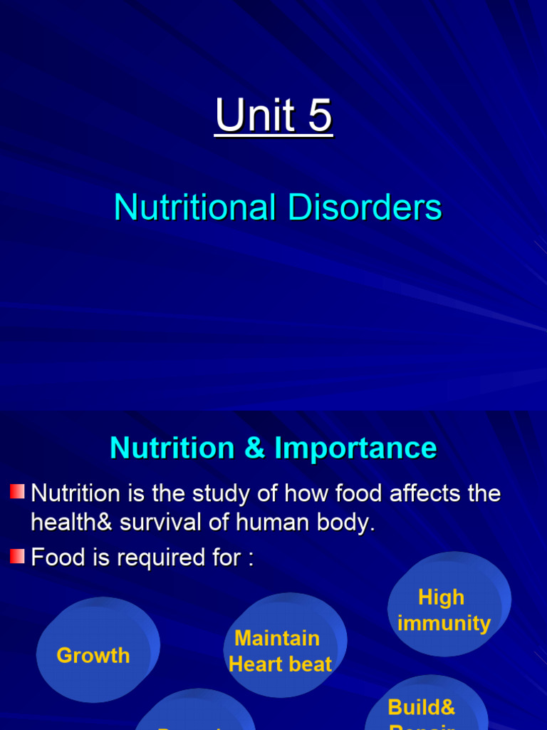 Nutritional Disorders and Their Impact | PDF | Malnutrition | Anorexia ...