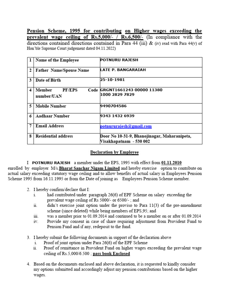 epf-joint-declaration-rajesh-pdf-pension-employment