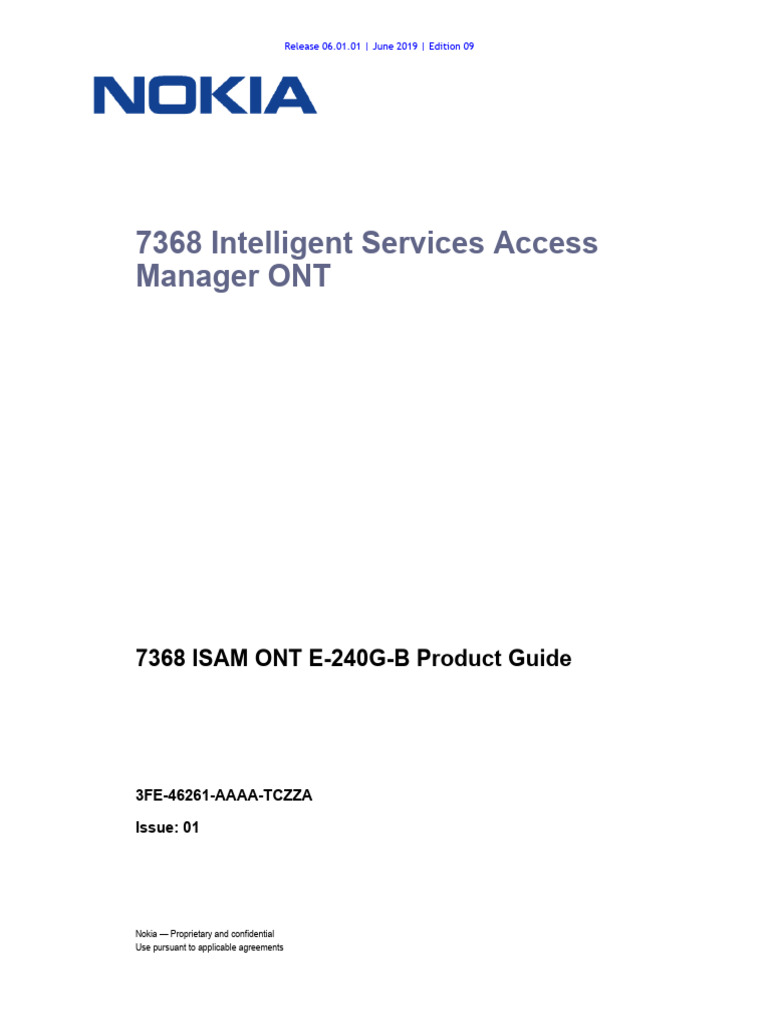 7368 ISAM ONT E-240G-B Guide | PDF