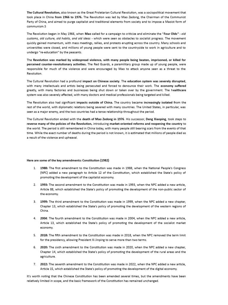 The Cultural Revolution | PDF | Cultural Revolution | Mao Zedong