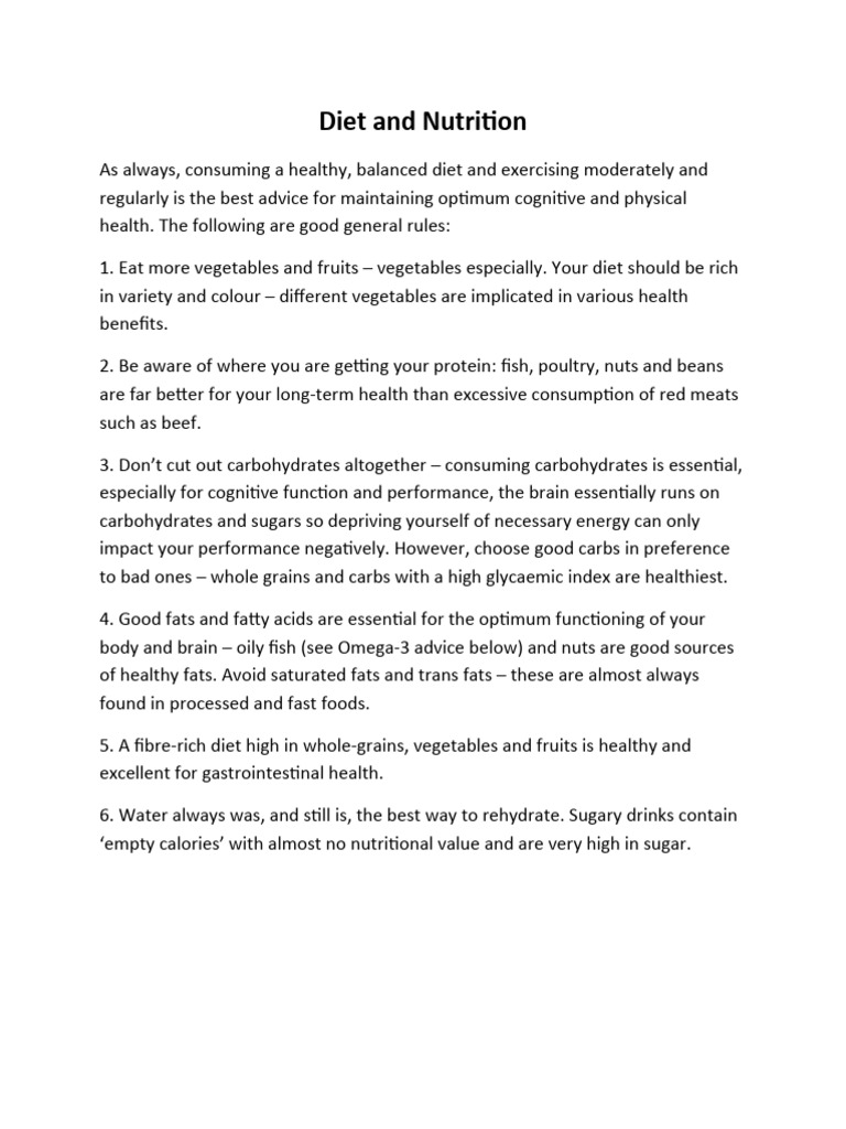 NUTRITION FOR COGNITIVE PERFORMANCE A CHESS GUIDE intelligence overview