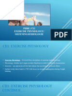 Exercise Physiology Lectures - Chapters 1 - 5