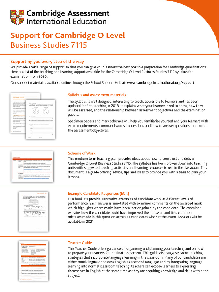 Support For Business Studies | PDF | Learning | Educational Assessment