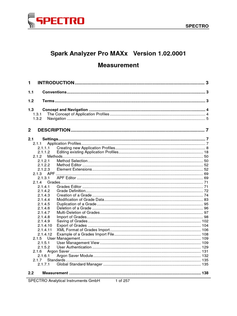 Spark Analyzer Pro MAXx Guide | PDF | Sampling (Statistics) | Statistics