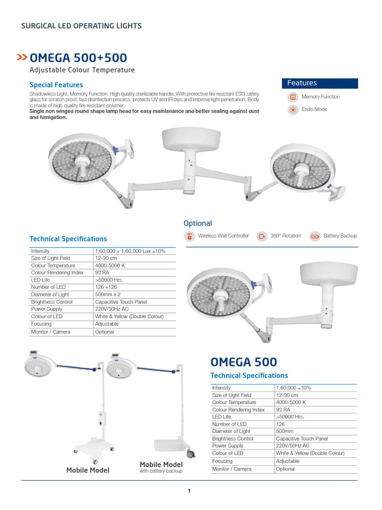 Surgical LED Operating Lights Overview | PDF | Power Supply | Light ...