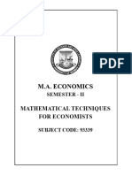 Mathematical Techniques For Economists English Version