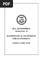 Mathematical Techniques For Economists English Version