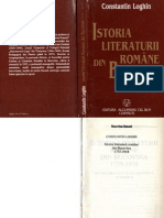 Istoria Literaturii Romane Din Bucovina 1775-1918