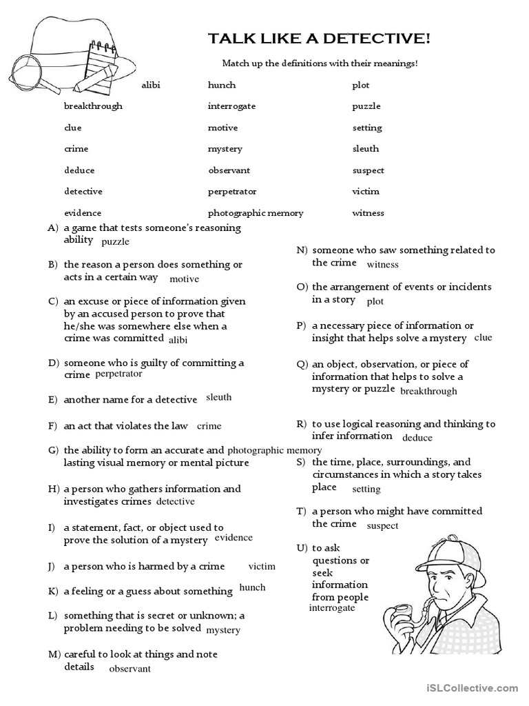 Detective Vocab | PDF | Detective | Witness