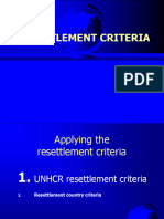 Resettlement Criteria