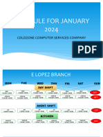 Schedule For January 2024