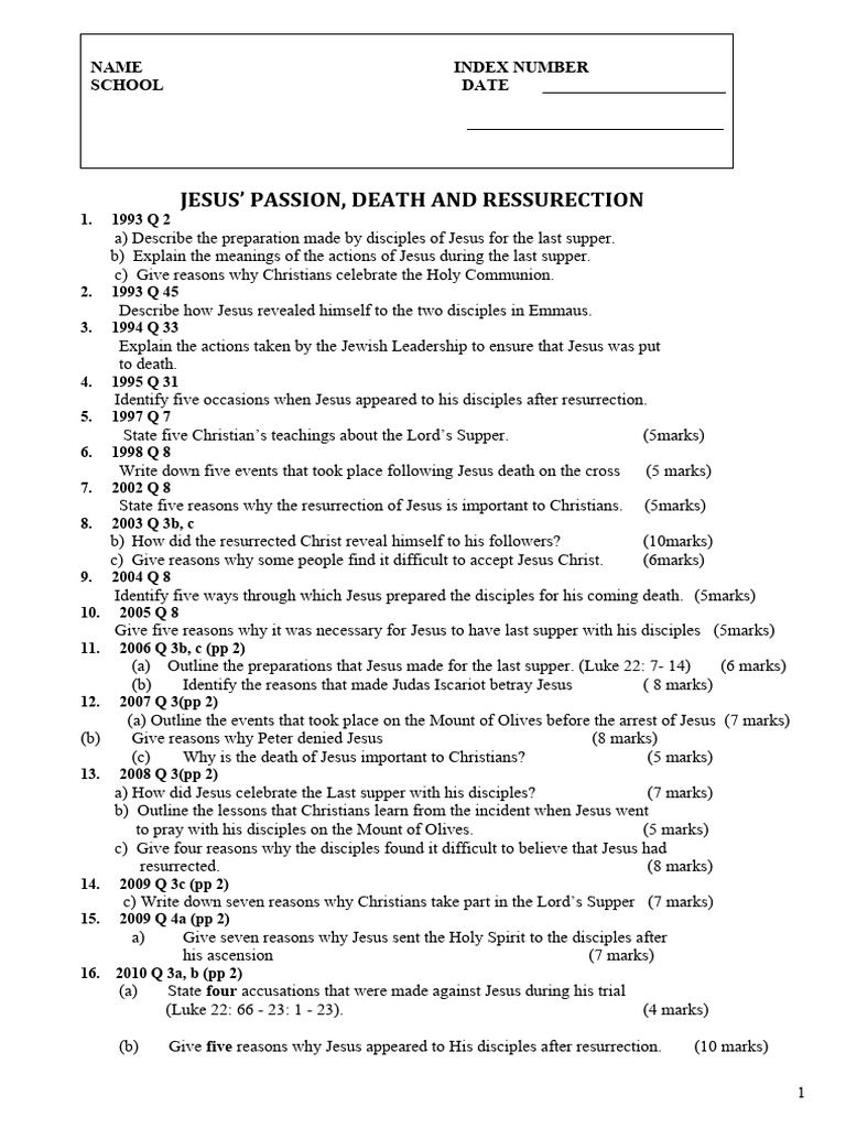 Jesus Passion Death And Ressurection Download Free Pdf Jesus