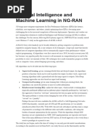 Artificial Intelligence and Machine Learning in NG-RAN