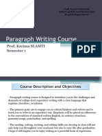 Paragraph Writing Course Introduction