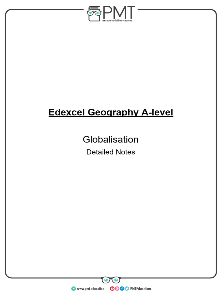 Detailed Notes Globalisation Edexcel Geography ALevel PDF Cost