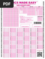 WBCS Made Easy Omr Answer Sheet