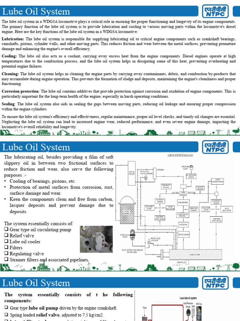 WDG3A Locomotive Lube Oil System Overview | PDF | Lubricant | Internal ...