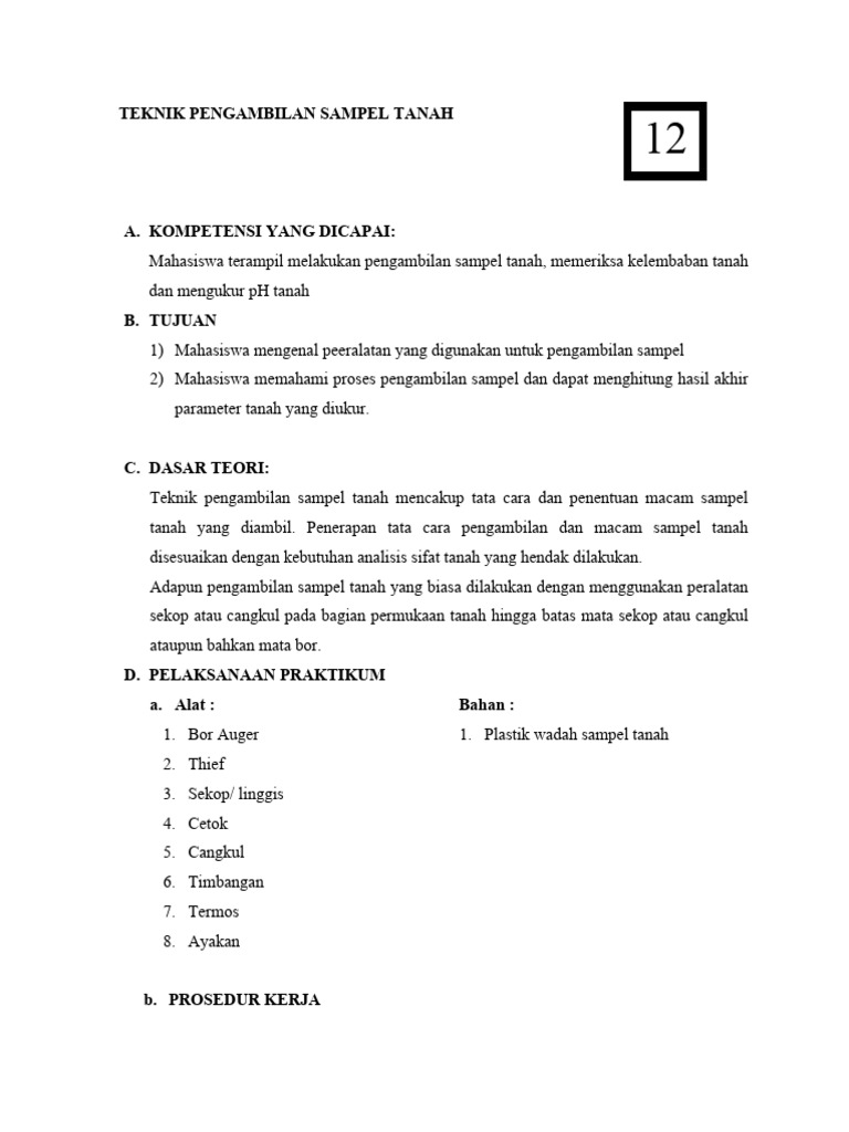 Teknik Pengambilan Sampel Tanah | PDF