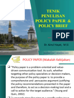 Policy Paper & Policy Brief