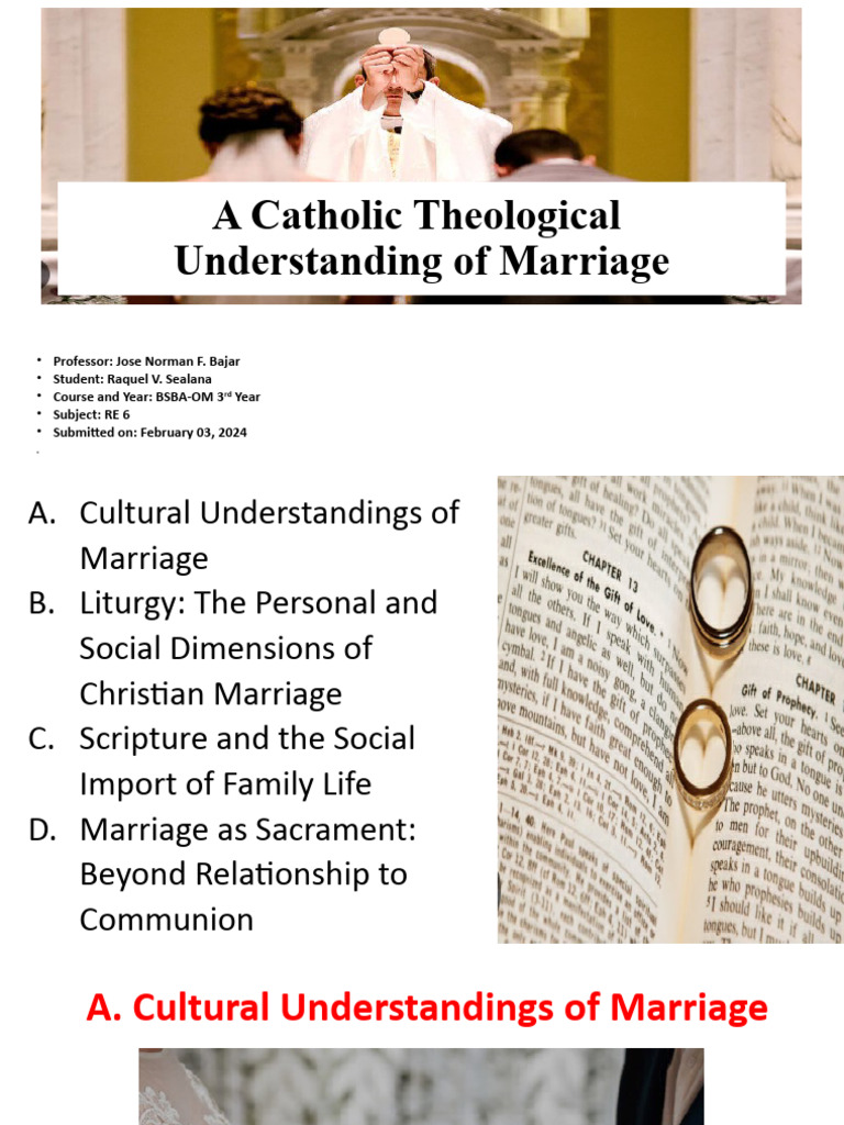 RE6 A Catholic Theological | PDF | Marriage | Sacraments