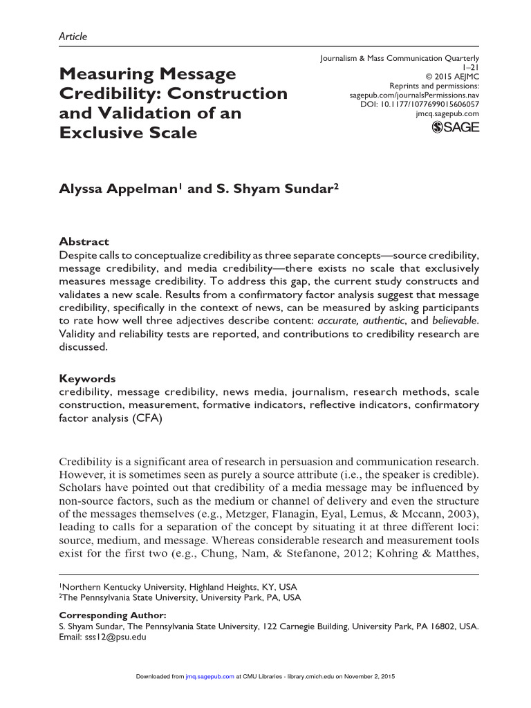 Appelman 2015 | PDF | Credibility | Validity (Statistics)
