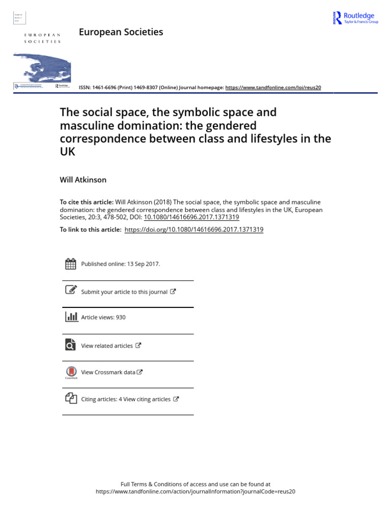 The Social Space the Symbolic Space and Masculine Domination the