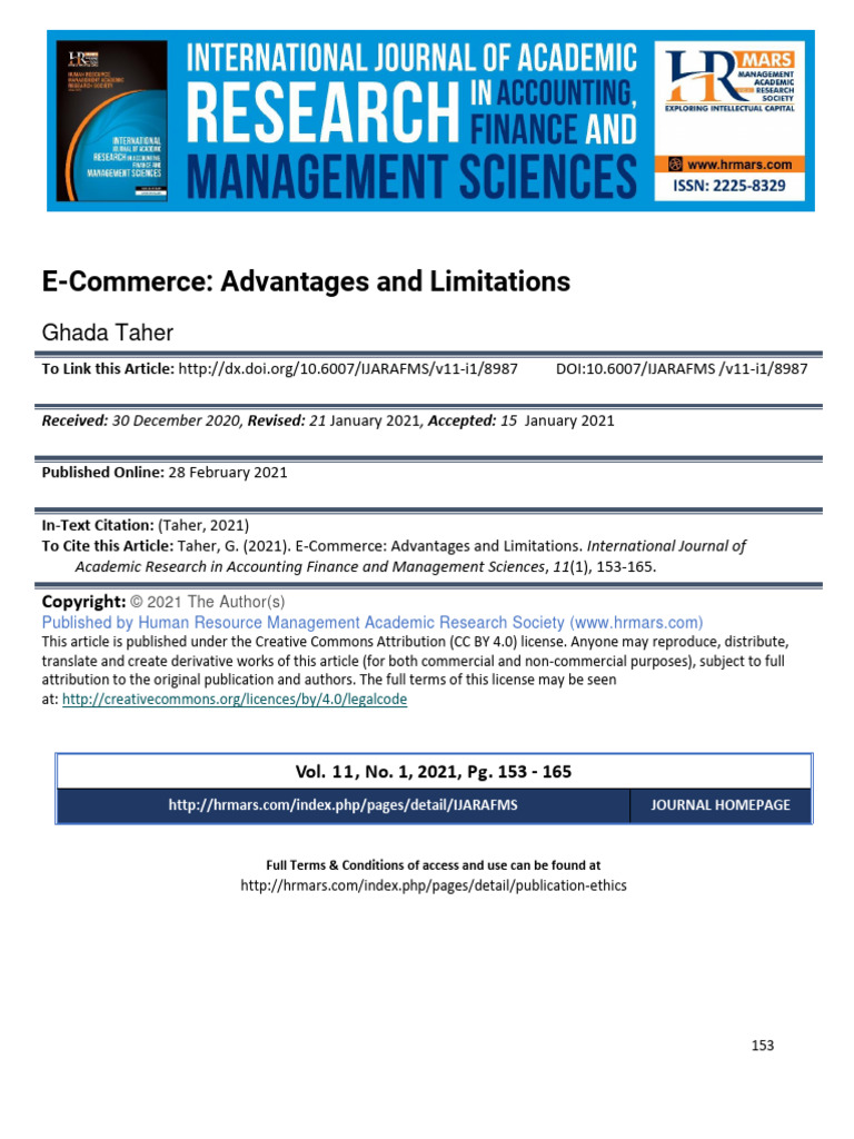 E Commerce Advantages and Limitations | PDF | E Commerce | Online Shopping
