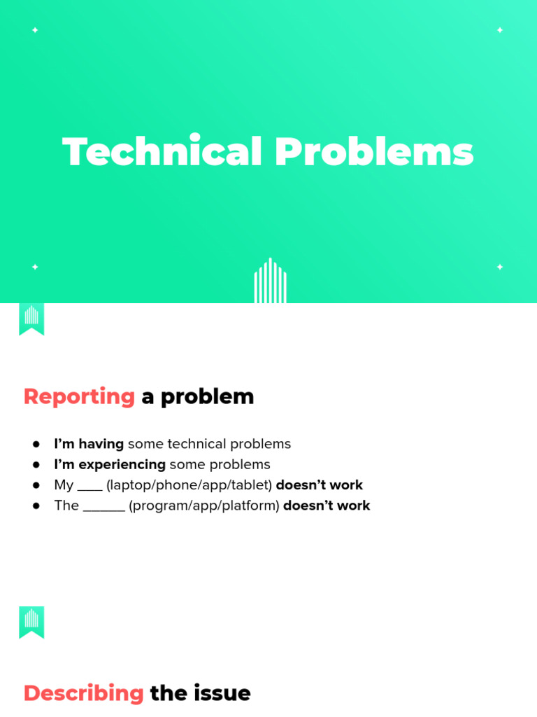 Technical Mishaps Vocabulary (A2, w14) | PDF