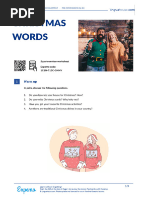 Christmas Words British English Student