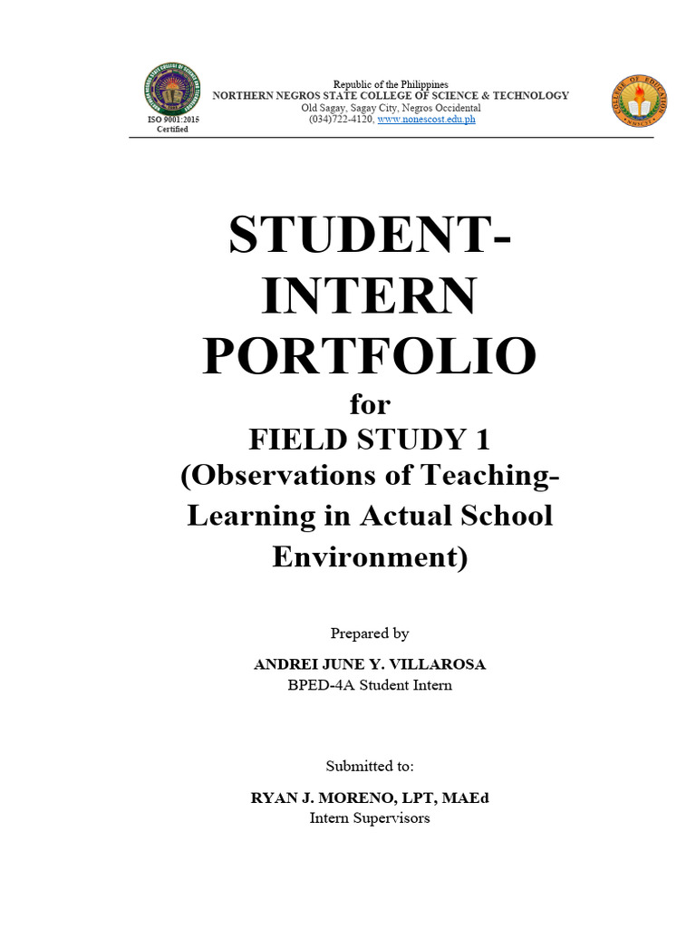 Field Study Portfolio: Teaching Insights | PDF | Classroom | Learning